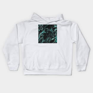 Dark marble and aqua Kids Hoodie